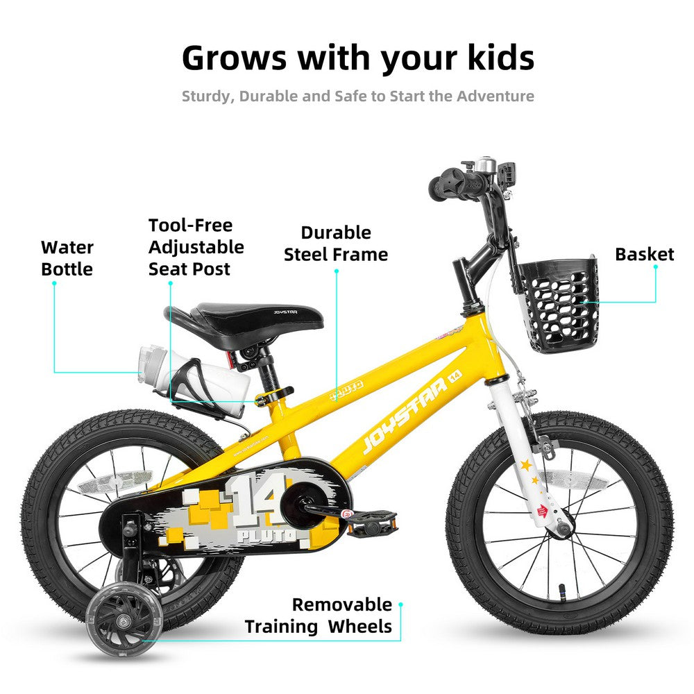 JOYSTAR Pluto 2.0 Kids Bike with Flash Training Wheels