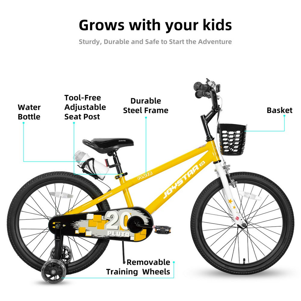 JOYSTAR Pluto 2.0 Kids Bike with Flash Training Wheels