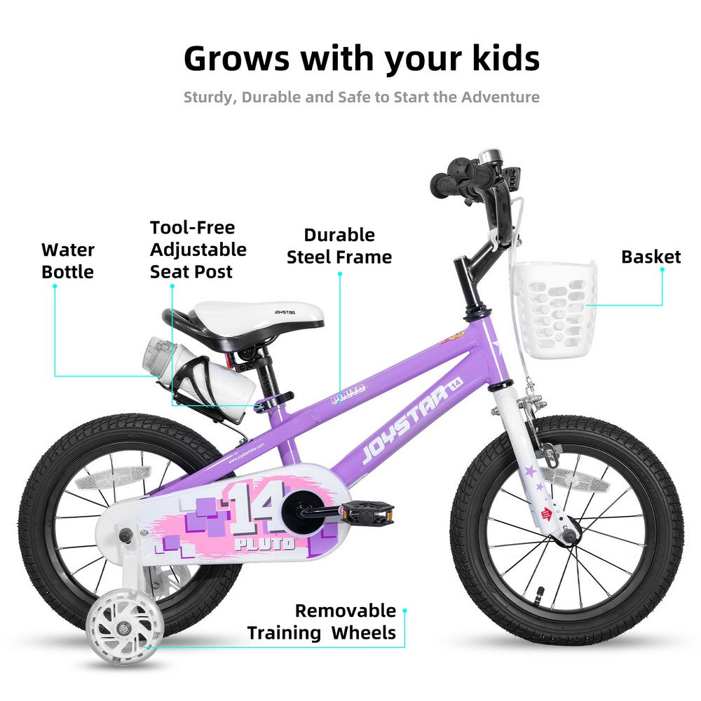 JOYSTAR Pluto 2.0 Kids Bike with Flash Training Wheels