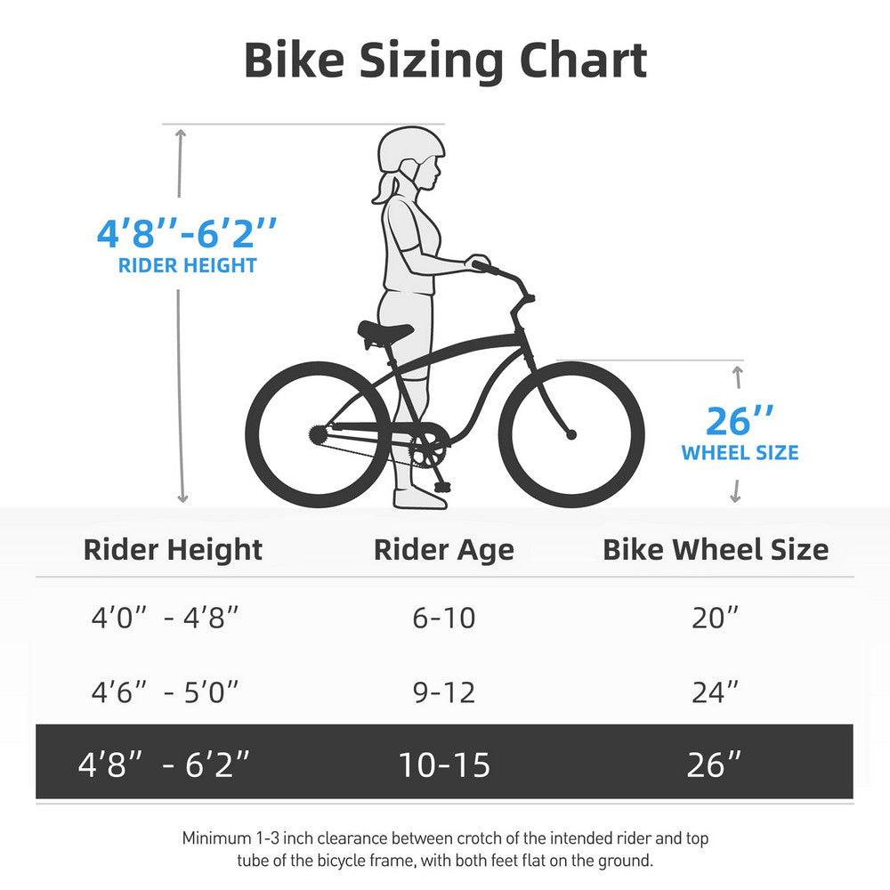 JOYSTAR 20 24 26 Inch Beach Cruiser Bike