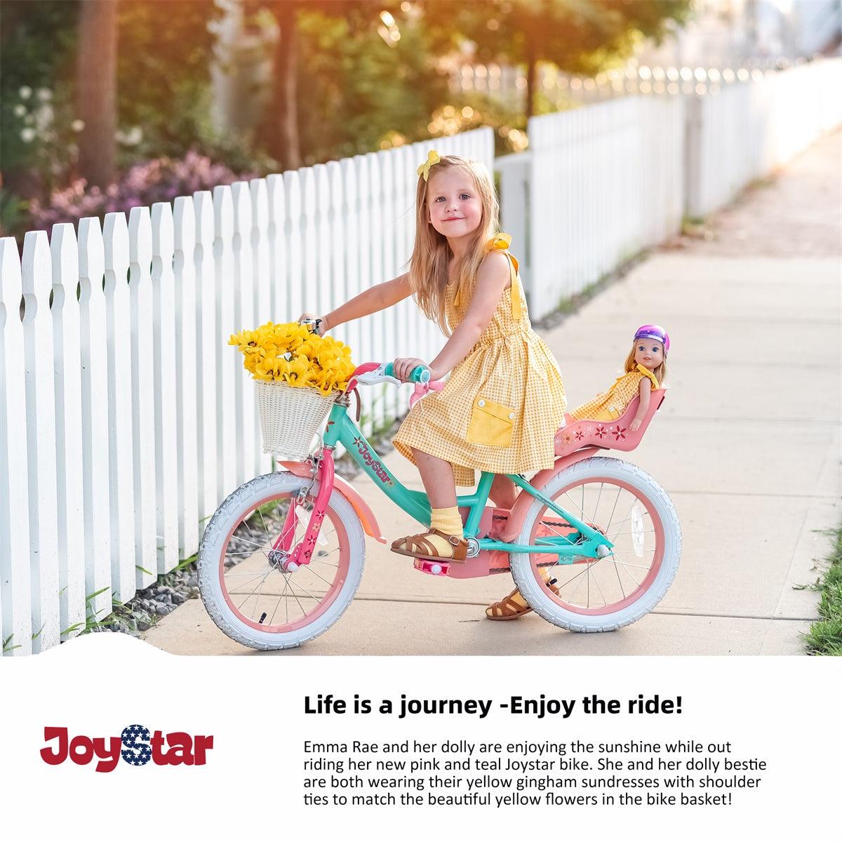 JOYSTAR Unicorn Girls Bike with Doll Carrier
