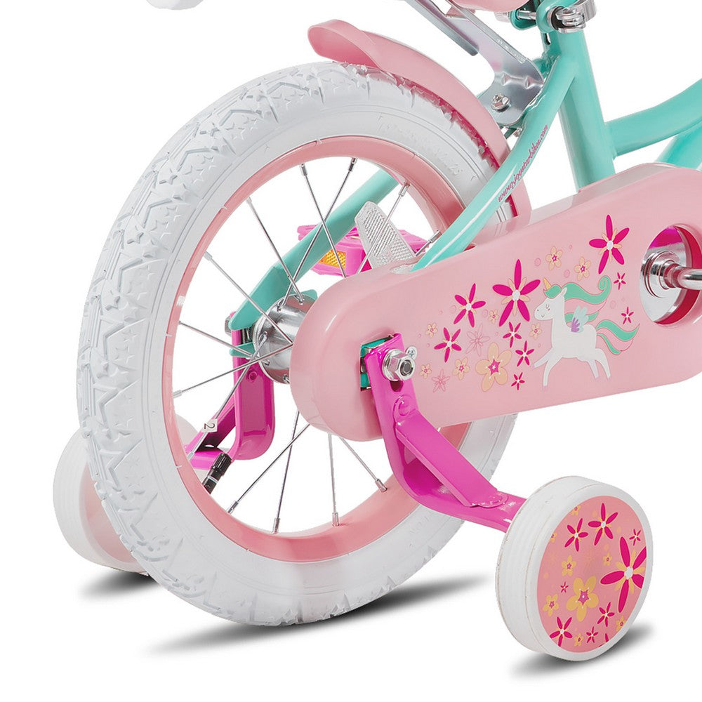 JOYSTAR Unicorn Girls Bike with Doll Carrier