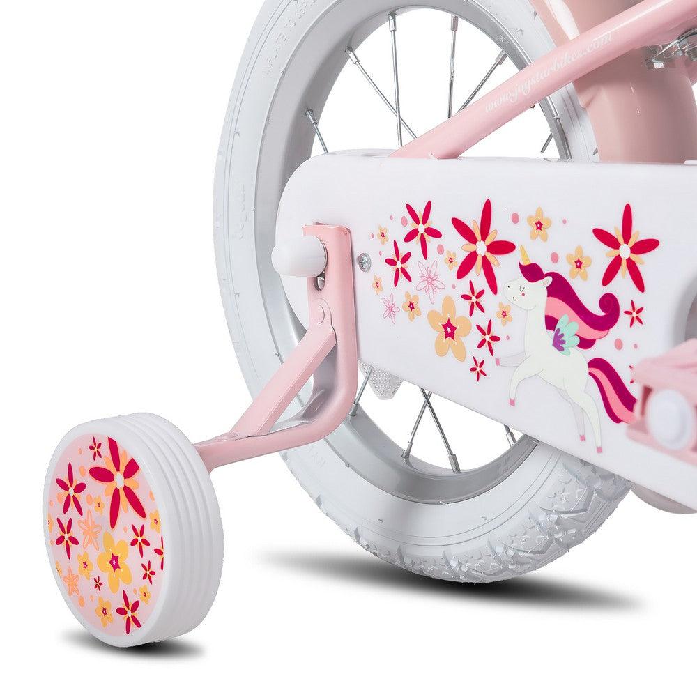 JOYSTAR Unicorn Girls Bike with Doll Carrier