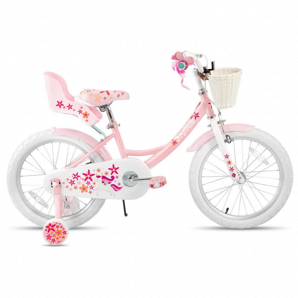 JOYSTAR Unicorn Girls Bike with Doll Carrier