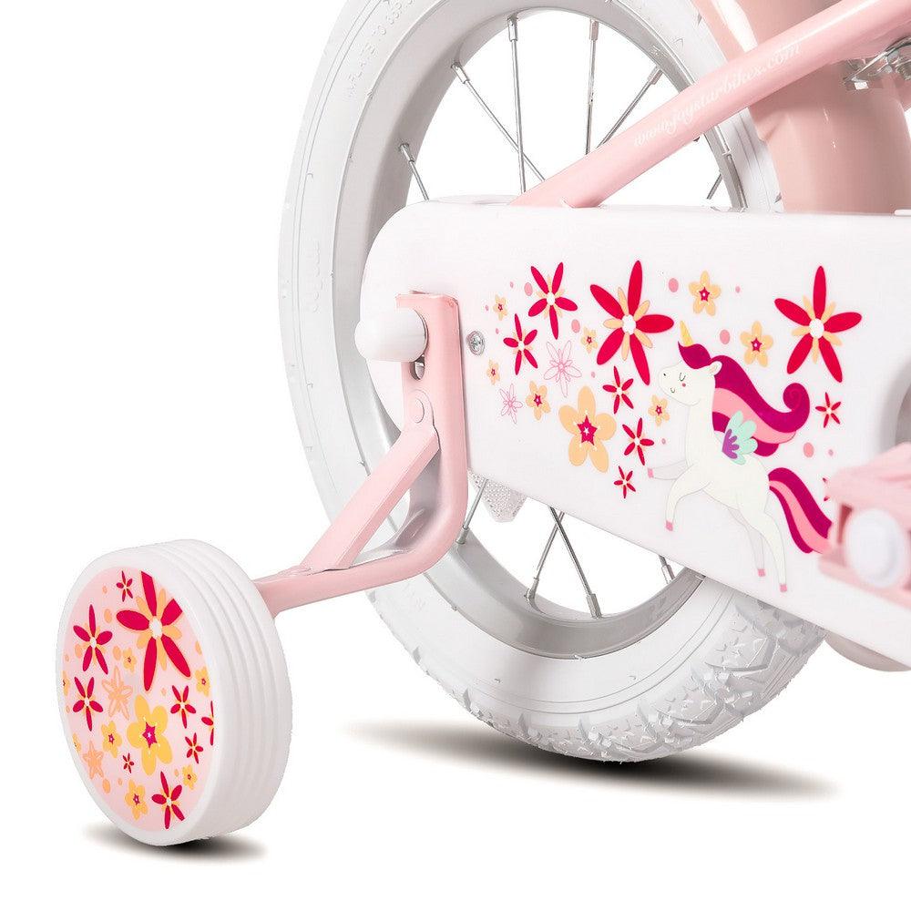 JOYSTAR Unicorn Girls Bike with Doll Carrier