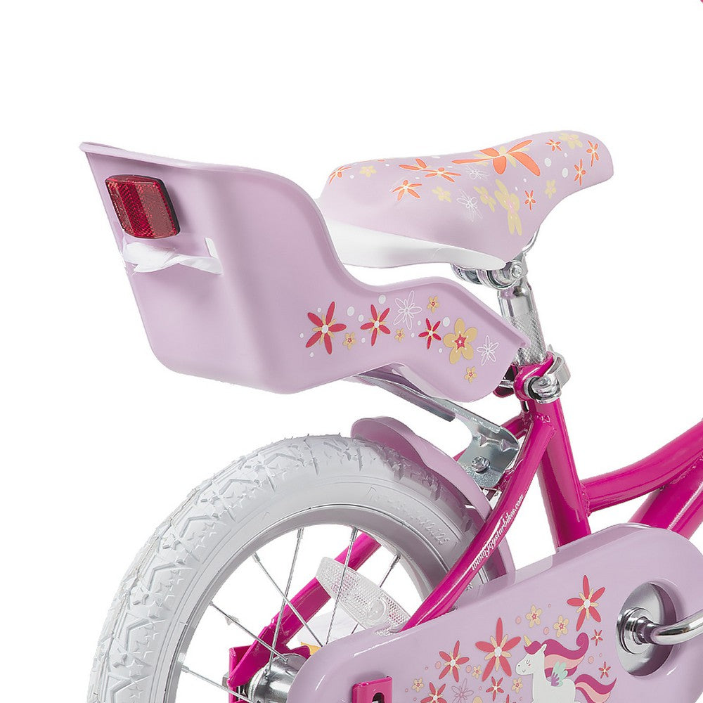 JOYSTAR Unicorn Girls Bike with Doll Carrier