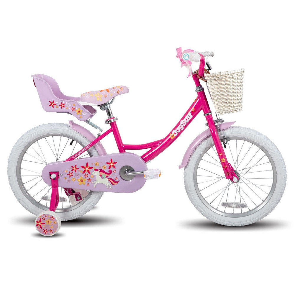 JOYSTAR Unicorn Girls Bike with Doll Carrier