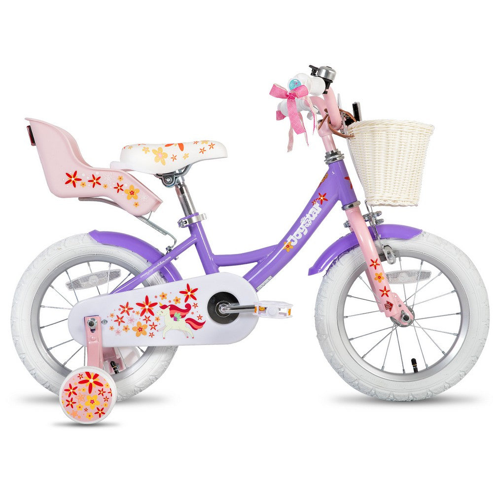 JOYSTAR Unicorn Girls Bike with Doll Carrier