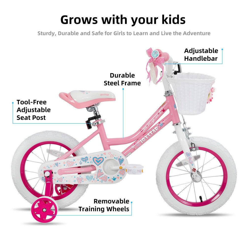 JOYSTAR Angel Girls Bike with Training Wheels & Basket