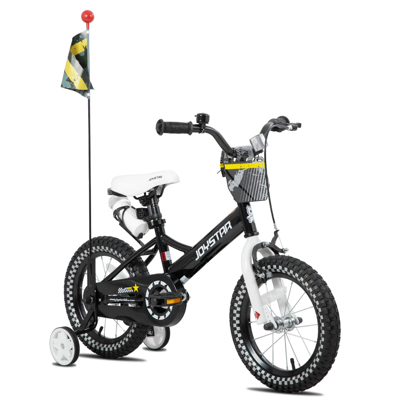 JOYSTAR Little Rock Kids Bike for Boys 2-7 Years - Bike Flag - Number Plate