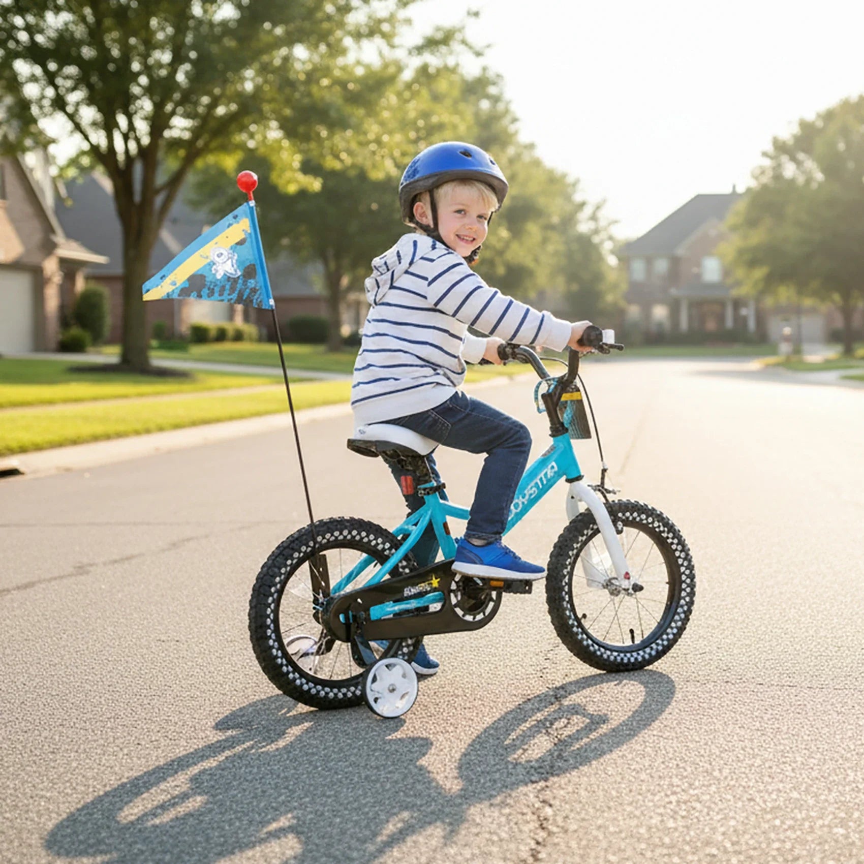 JOYSTAR Little Rock Kids Bike for Boys 2-7 Years - Bike Flag - Number Plate