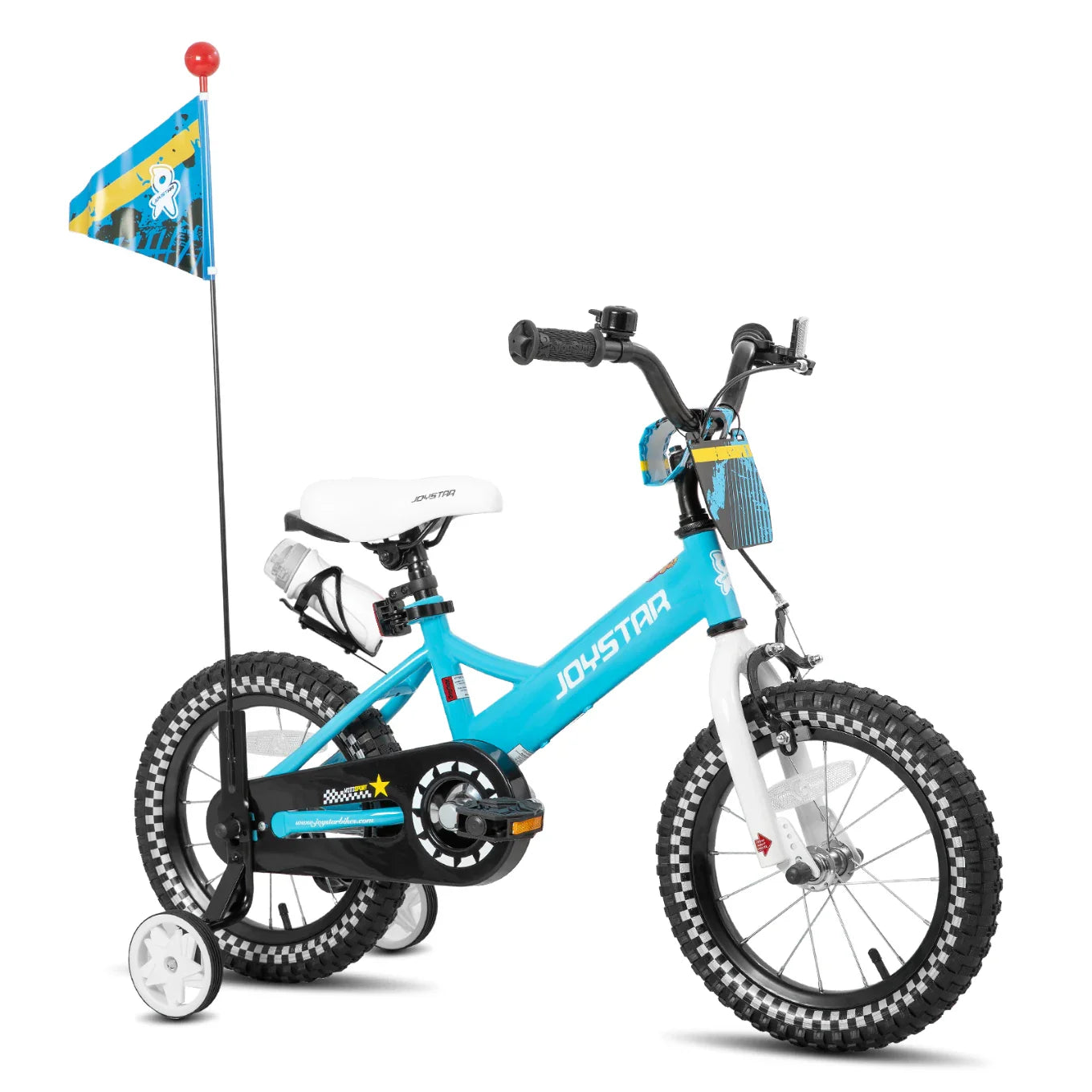 JOYSTAR Little Rock Kids Bike for Boys 2-7 Years - Bike Flag - Number Plate