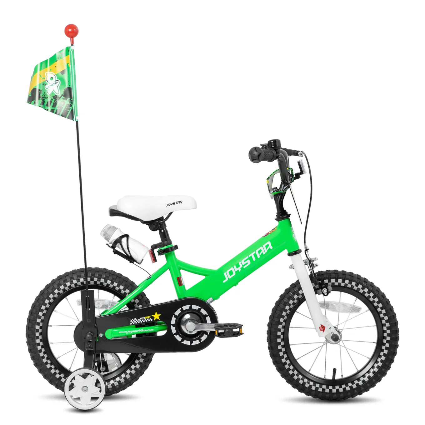 JOYSTAR Little Rock Kids Bike for Boys 2-7 Years - Bike Flag - Number Plate