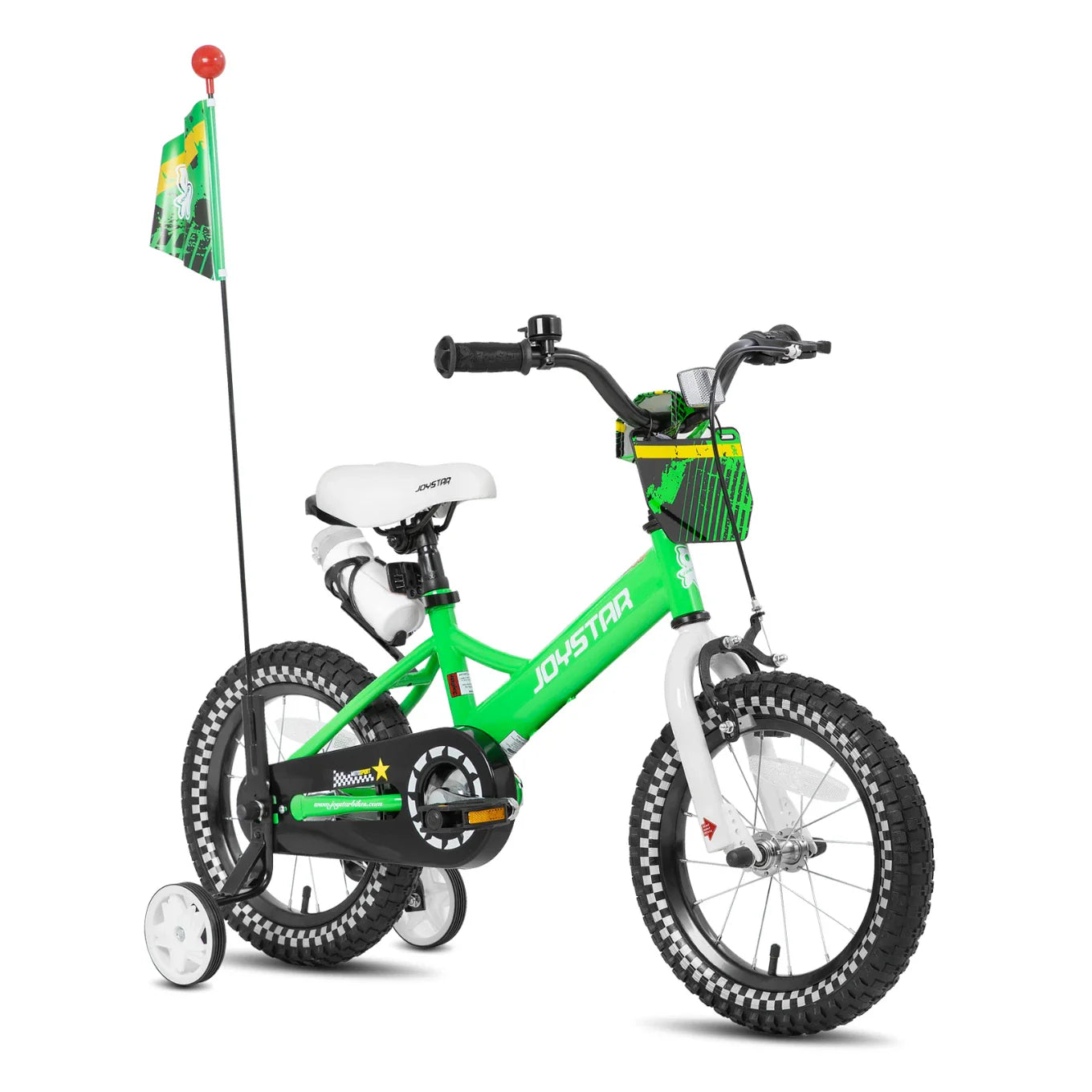 JOYSTAR Little Rock Kids Bike for Boys 2-7 Years - Bike Flag - Number Plate