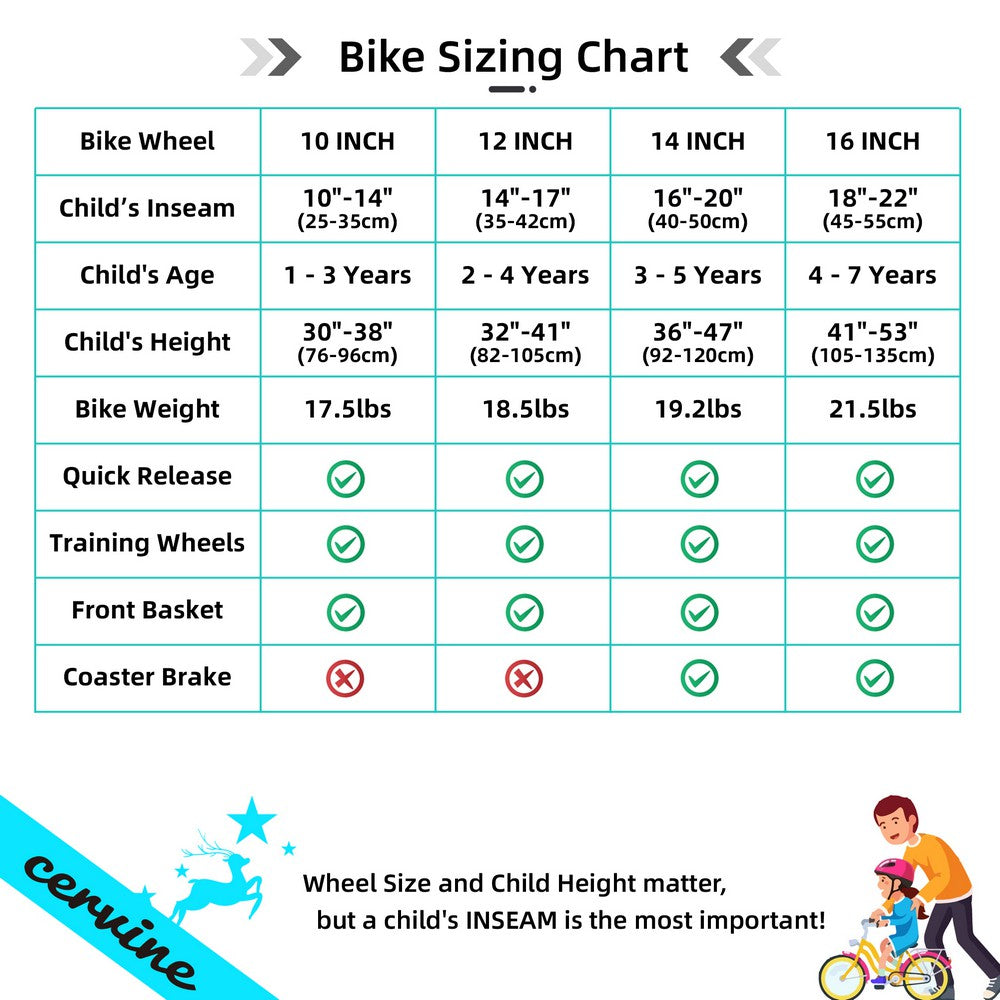 JOYSTAR Cervine Kids Bike 10-16 Inch for 2-7 Years