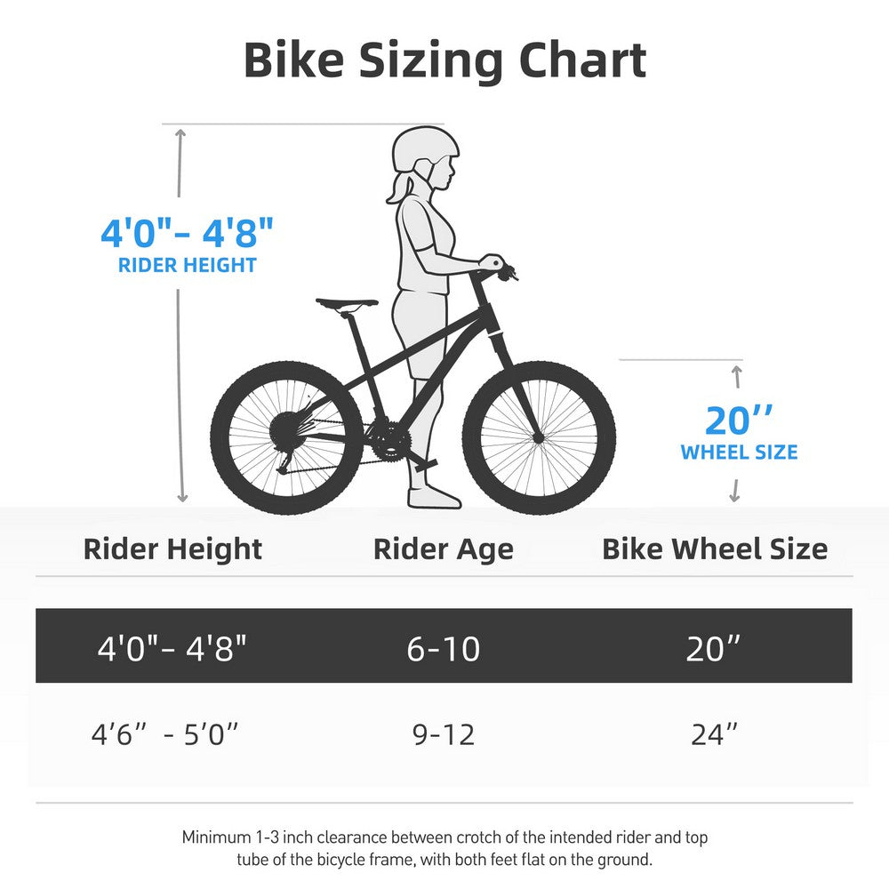 JOYSTAR Lubbock 20" 24" Kids Mountain Bike Single Speed/7-Speed Bicycle