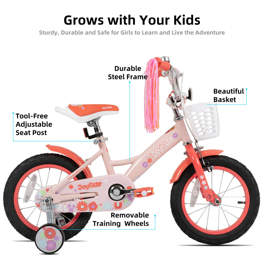 JOYSTAR Little Violet Kids Bike for Girls