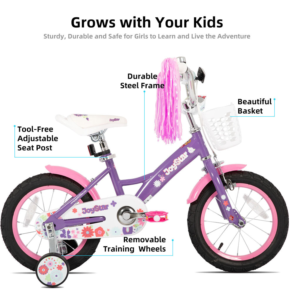 JOYSTAR Little Violet Kids Bike for Girls