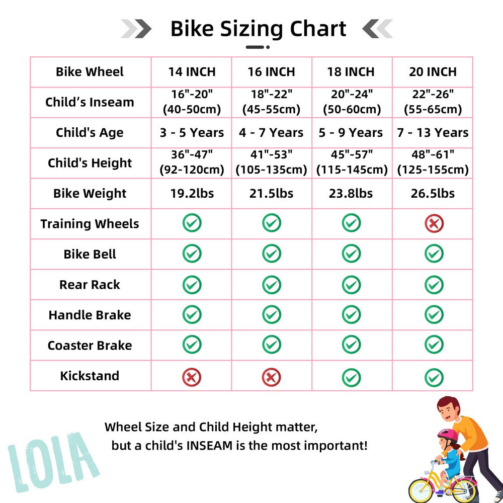 JOYSTAR Lola 16 Inch Girls Bike for 4-7 Year Girls with Rear Rack