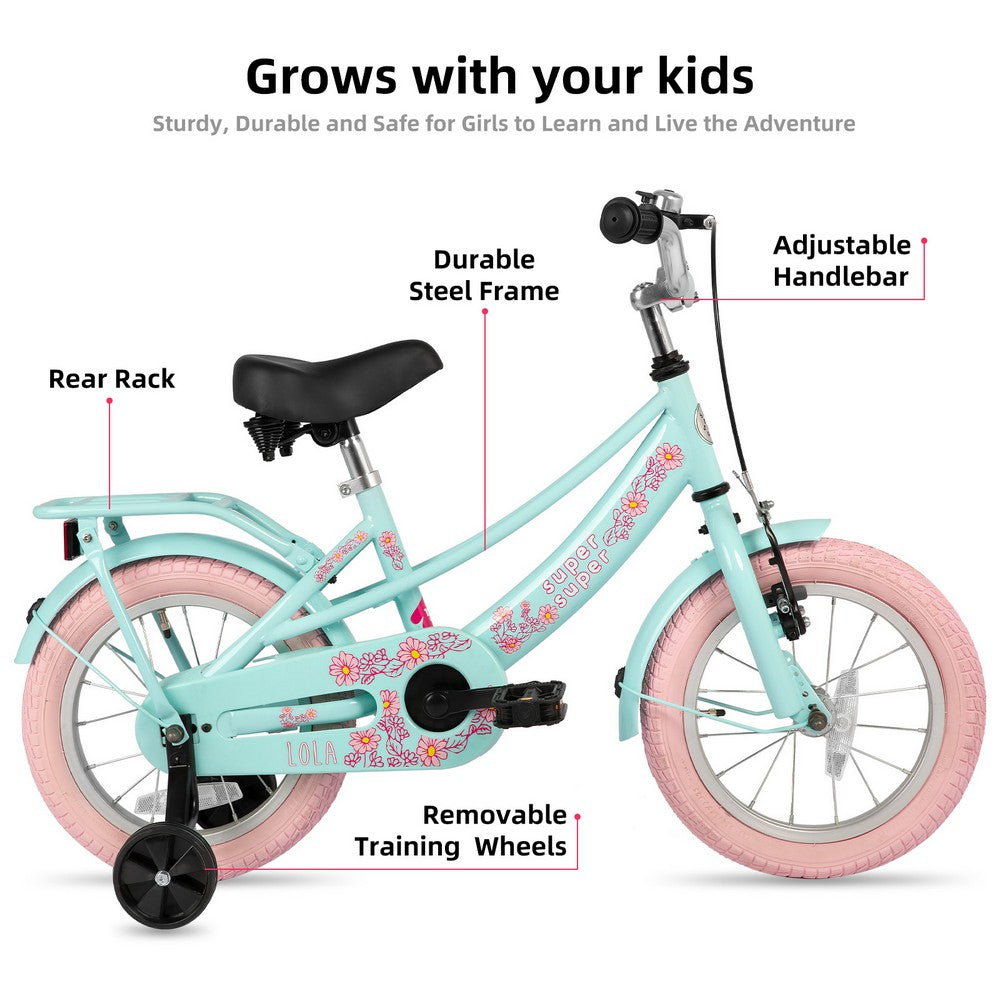 JOYSTAR Lola 16 Inch Girls Bike for 4-7 Year Girls with Rear Rack