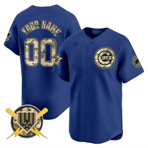 Chicago Cubs Armed Forces Day Vapor Premier Limited Custom Jersey – Royal Baseball Jersey