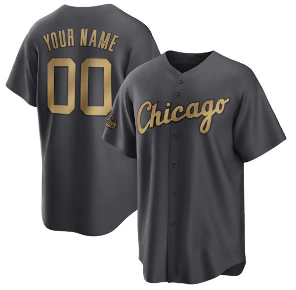 Custom Chicago White Sox Active Player Charcoal 2022 All-Star Cool Base Stitched Baseball Jersey