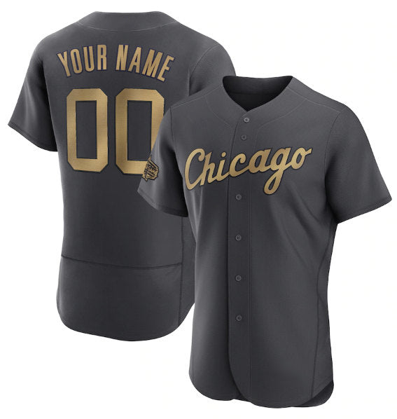 Custom Chicago White Sox Active Player Charcoal 2022 All-Star Flex Base Stitched Baseball Jersey