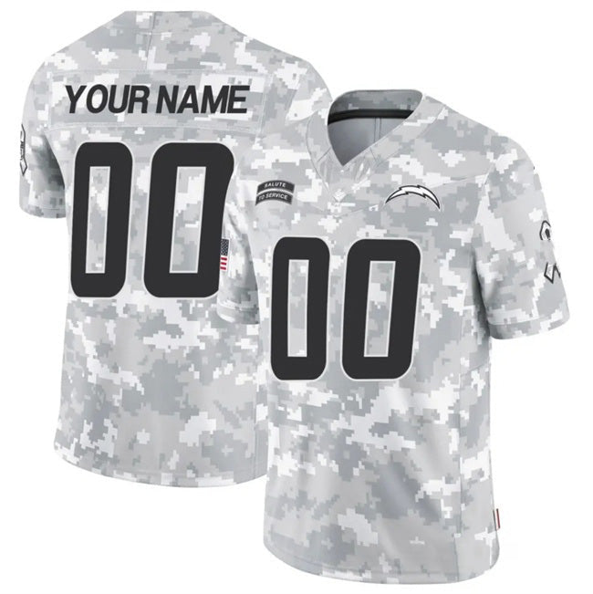 Custom LA.Chargers Active Player 2024 F.U.S.E Arctic Camo Salute To Service Limited Stitched Jersey