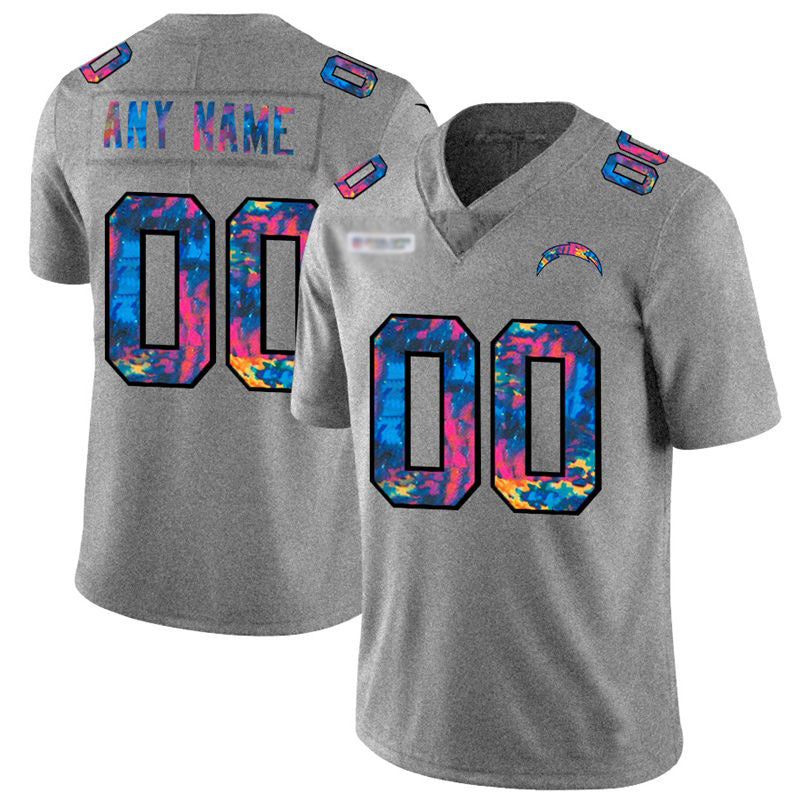 Custom LA.Chargers Gray Multi-Color 2020 Crucial Catch Vapor Untouchable Limited Jersey