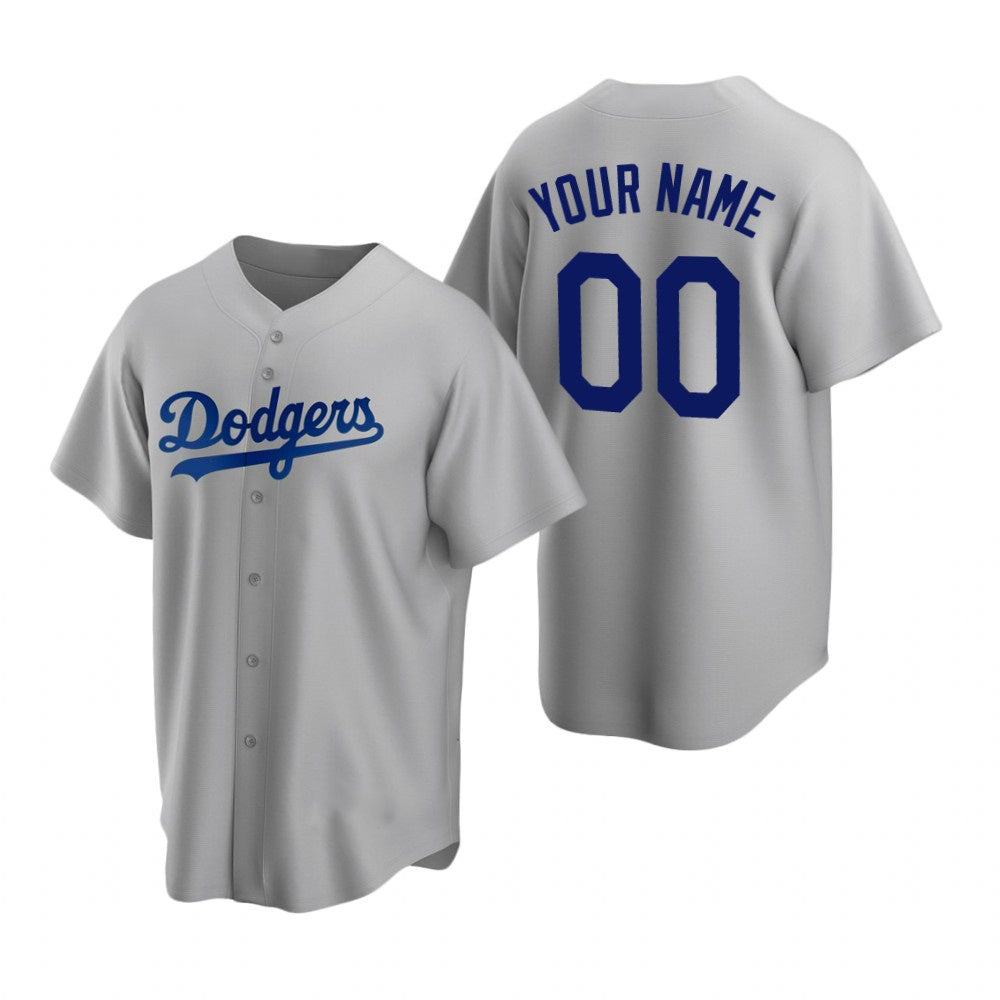 Custom Los Angeles Dodgers Gray Stitched Cool Baseball Jersey HELVY