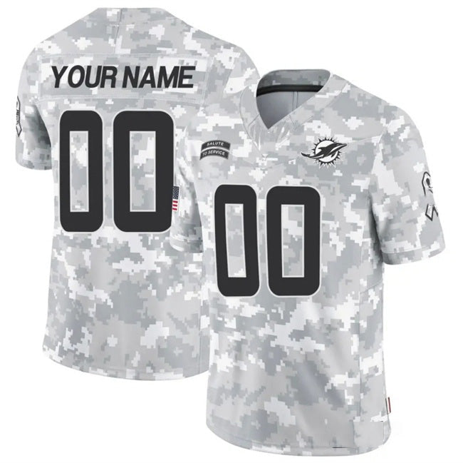 Custom M.Dolphins Active Player 2024 F.U.S.E Arctic Camo Salute To Service Limited Stitched Jersey
