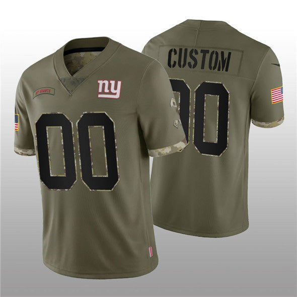 Custom NY.Giants ACTIVE PLAYER 2022 Olive Salute To Service Limited Stitched Jersey