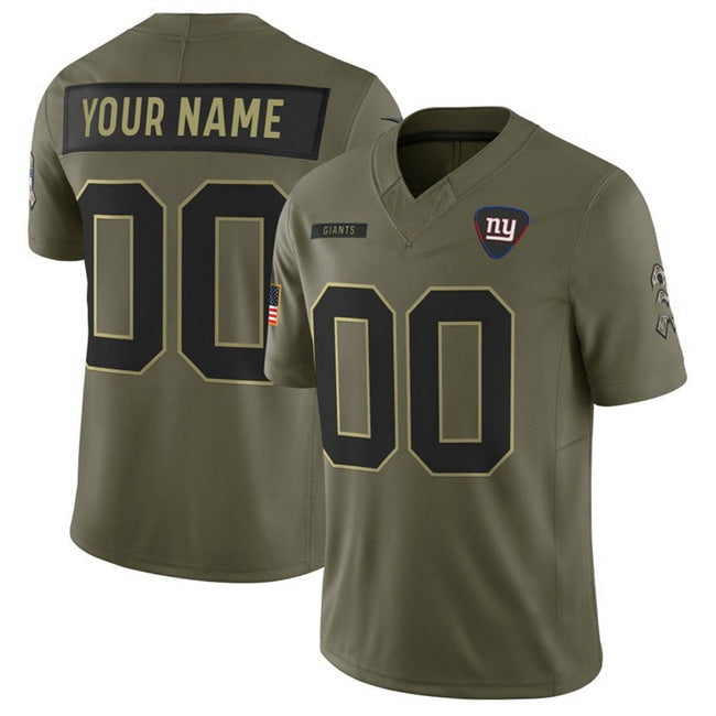Custom NY.Giants Active Player Olive 2025 F.U.S.E. Salute to Service Limited Stitched Jersey
