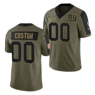 Custom NY.Giants Olive ACTIVE PLAYER 2021 Salute To Service Limited Stitched Jersey
