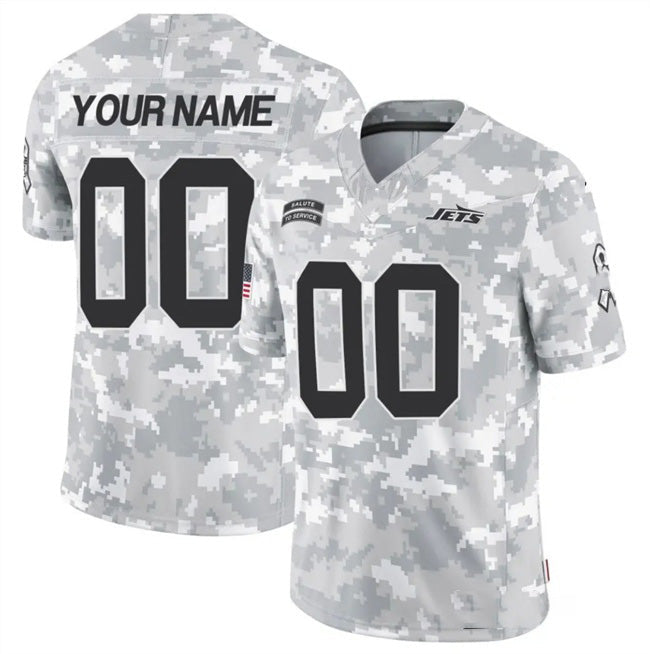 Custom NY.Jets Active Player 2024 F.U.S.E Arctic Camo Salute To Service Limited Stitched Jersey