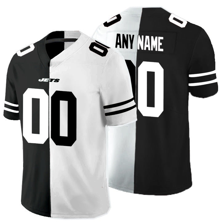 Custom NY.Jets Black And White Split Vapor Untouchable Limited Jersey