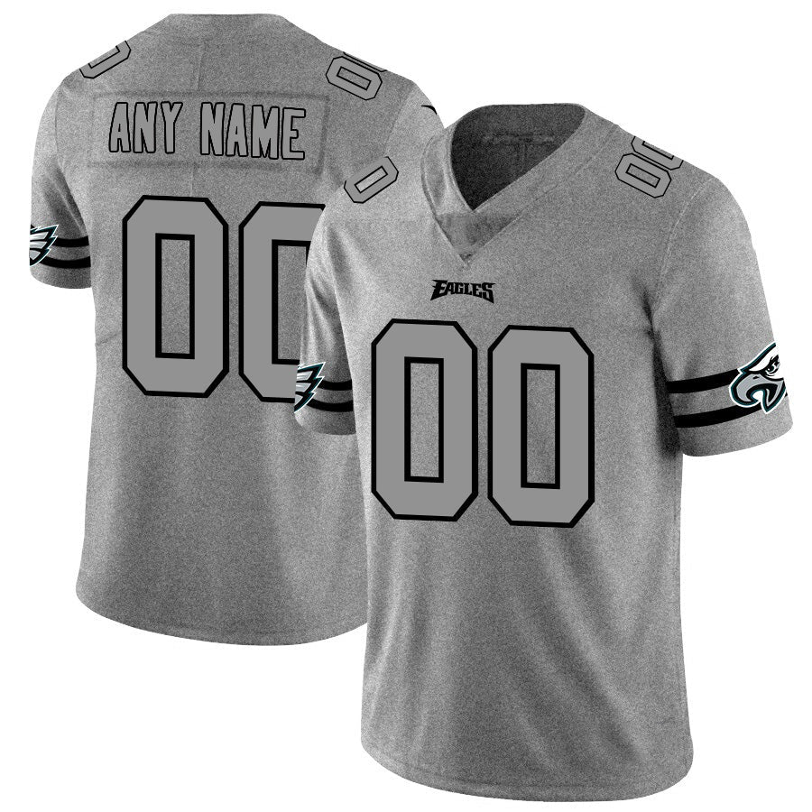 Custom P.Eagles 2019 Gray Gridiron Gray Vapor Untouchable Limited Jersey