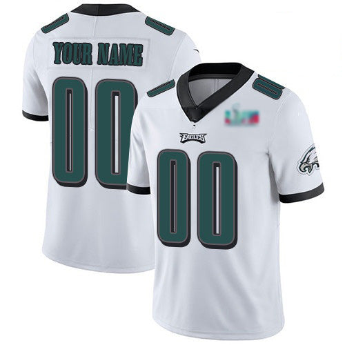 Custom P.Eagles ACTIVE PLAYER White LVII Patch Vapor Untouchable Limited Stitched Jersey