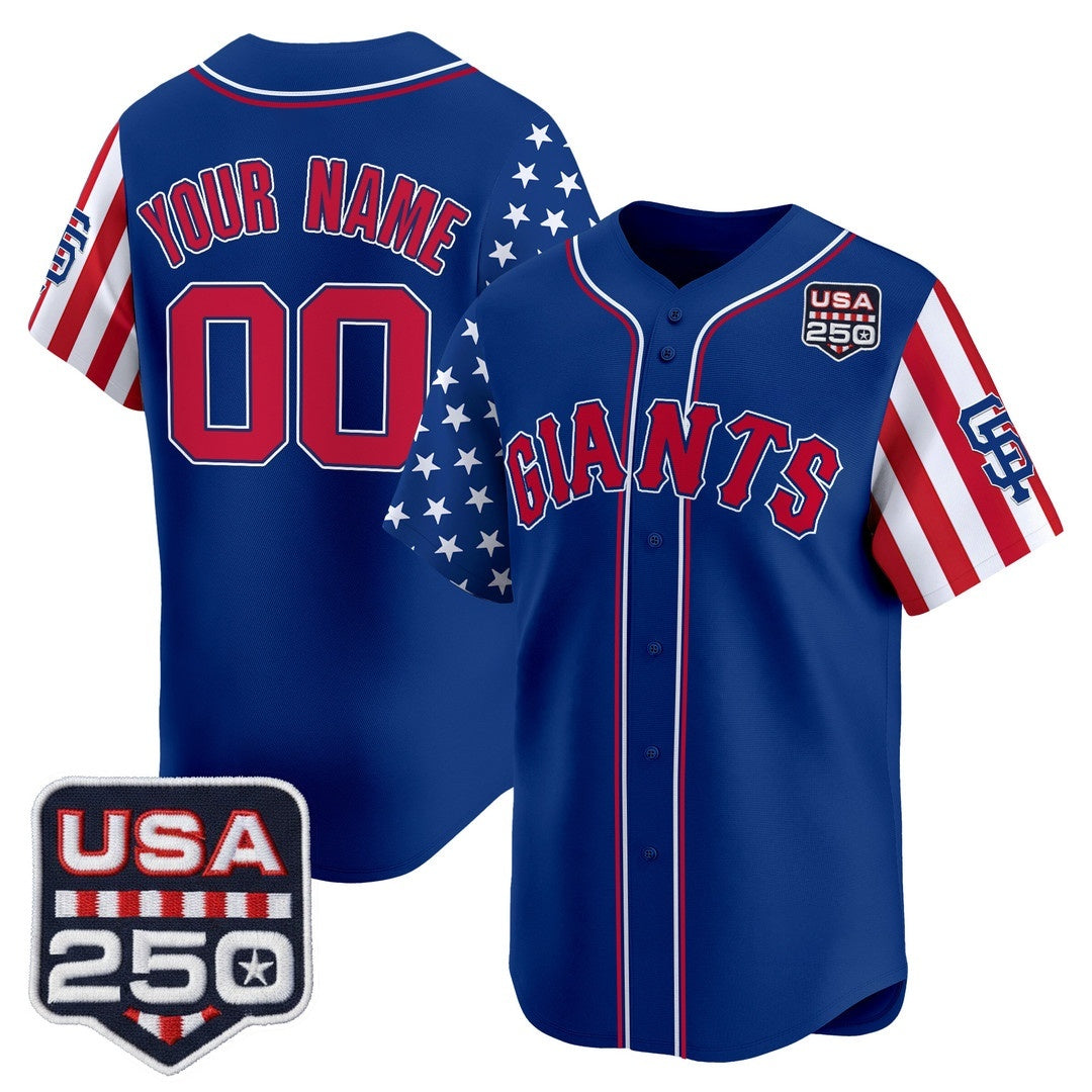 Custom San Francisco Giants America 250 Edition Vapor Premier Limited Royal Stitched Baseball Jersey