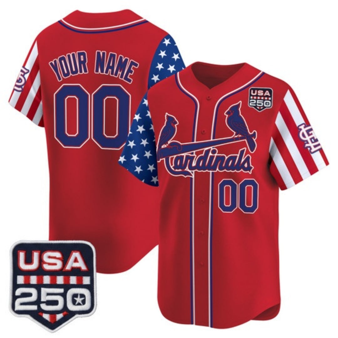 Custom St. Louis Cardinals America 250 Edition Vapor Premier Limited Red Stitched Baseball Jersey