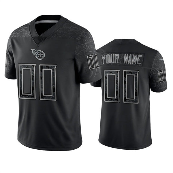 Custom T.Titans Active Player Black Reflective Limited Stitched Jersey