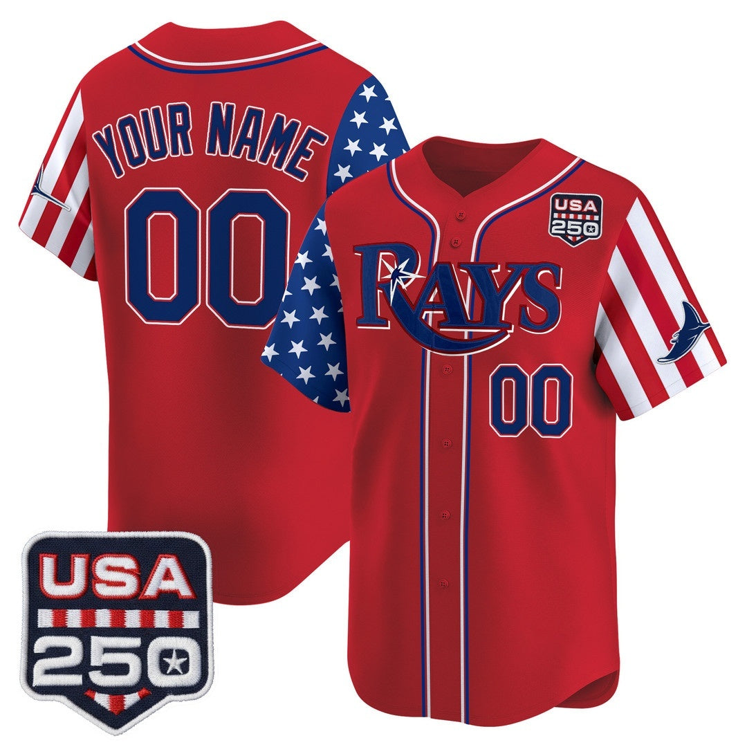 Custom Tampa Bay Rays America 250 Edition Vapor Premier Limited Red Stitched Baseball Jersey