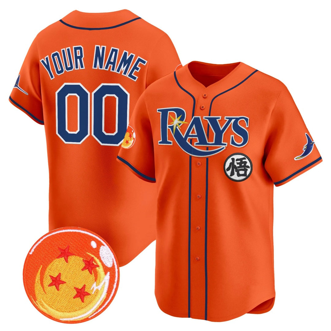 Custom Tampa Bay Rays x Dragon Ball Orange Vapor Premier Limited Jersey - All Stitched Baseball Jersey