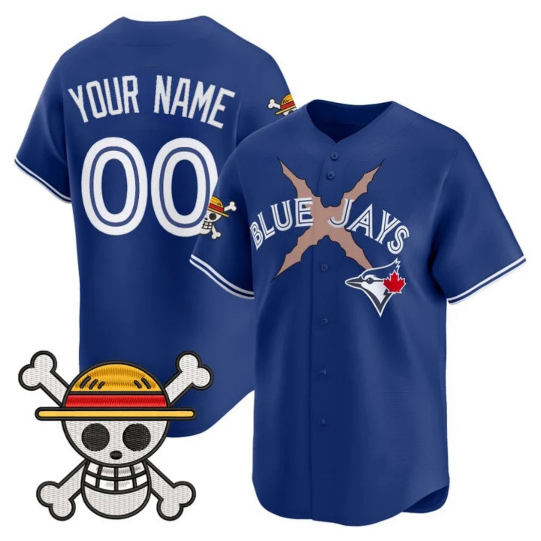 Custom Toronto Blue Jays x One Piece Royal Vapor Premier Limited Jersey - Stitched Baseball Jersey
