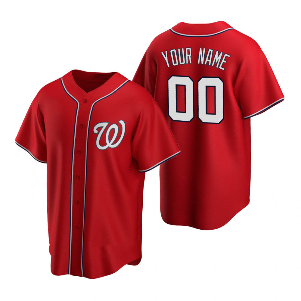 Custom Washington Nationals Red Stitched Cool Baseball Jersey