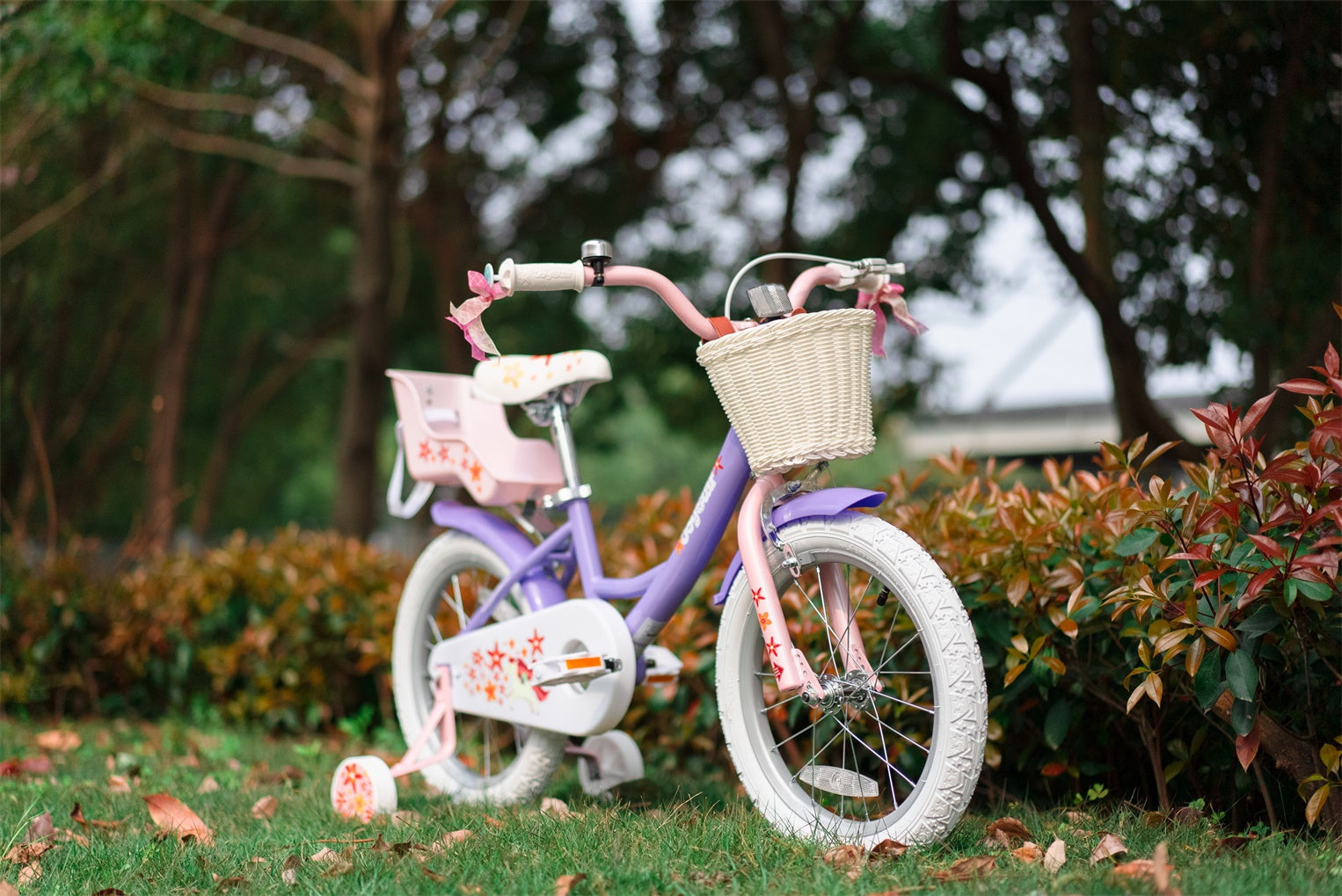JOYSTAR Unicorn Girls Bike with Doll Carrier
