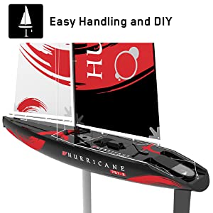 VolantexRC Hurricane RC Sailboat - 1 Meter Waterproof ABS Plastic Hull