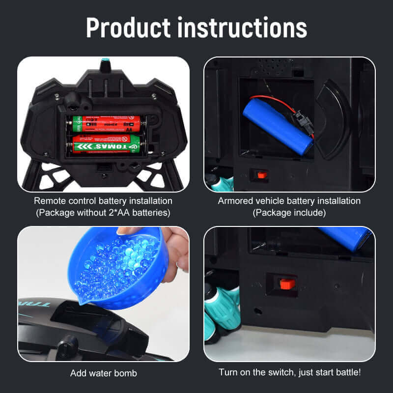 Water Bomb RC Battle Tank with Gesture Control