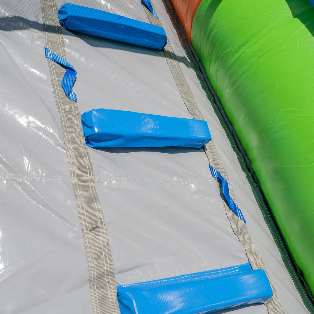 Block Party 12' Dual Lane Backload Water Slide with Attached Pool