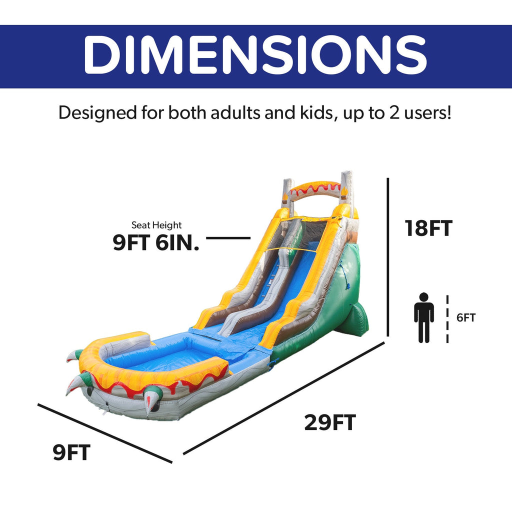 T-Rex 18' Water Slide with detachable pool